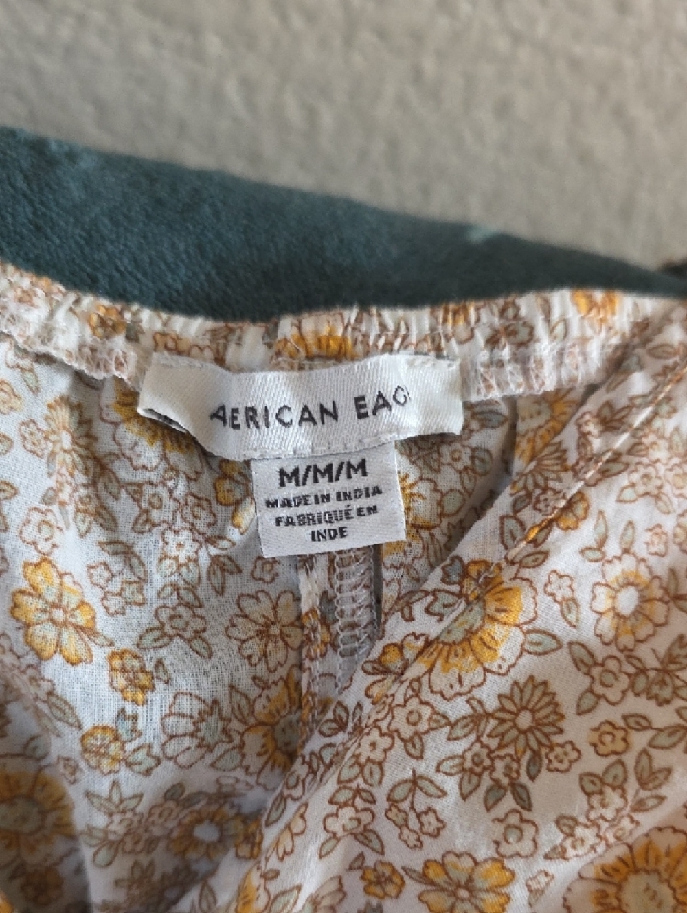 American Eagle Yellow Floral Smocked Cutout Romper - Picture 2 of 6